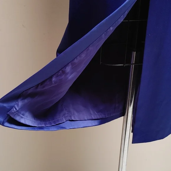 Talbots Petites Special Occasion Violet Satin Maxi Pencil Skirt w Pockets - Picture 10 of 17